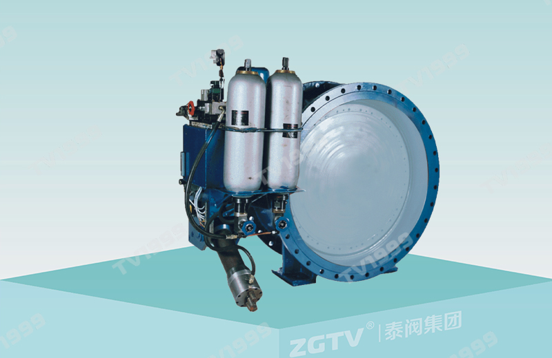 Hydraulic controlled slow closing check butterfly 