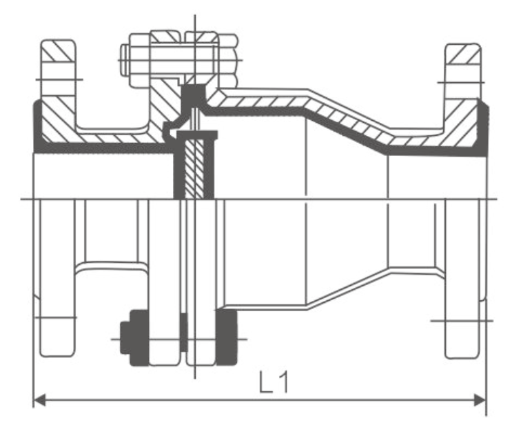 襯氟旋啟式止回閥H44F46(圖(tú)1) 襯氟(fú)旋啟式止回閥(fá)H44F46(圖1)