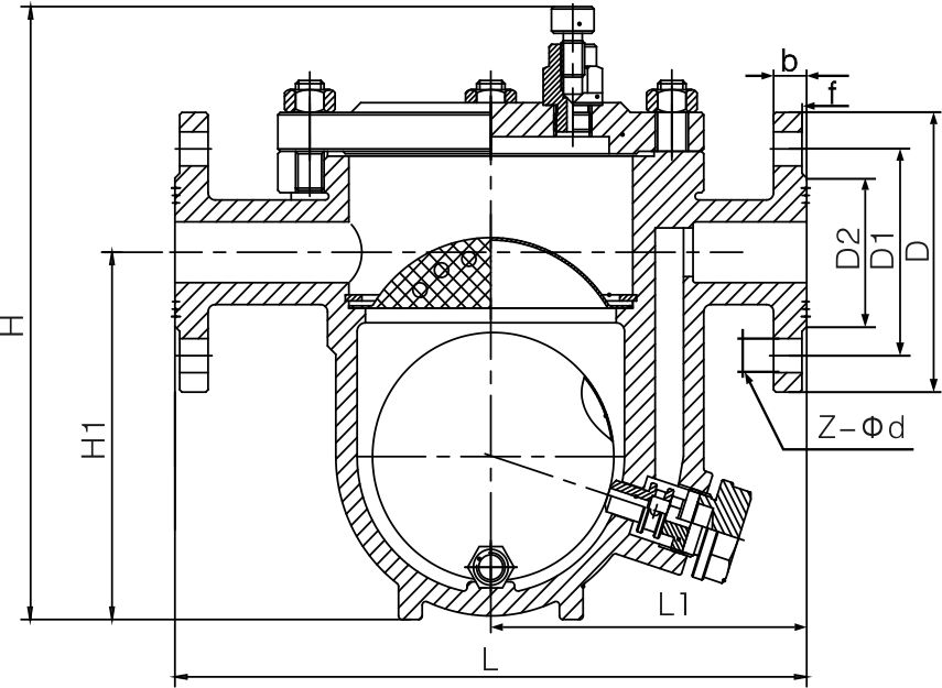 Free floating ball drain valve (flange)(圖1) Free floating ball drain valve (flange)(圖1)
