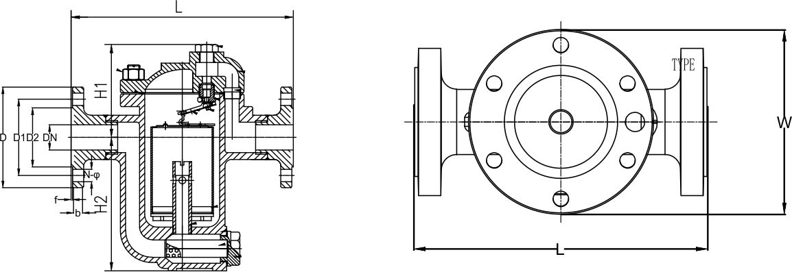 Inverted bucket steam trap (flange)(圖1) Inverted bucket steam trap (flange)(圖1)
