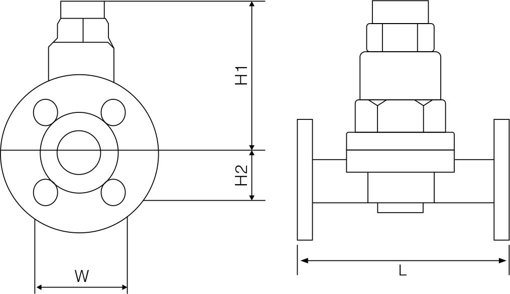 Bimetal sheet steam trap (flange)(圖1) Bimetal sheet steam trap (flange)(圖1)